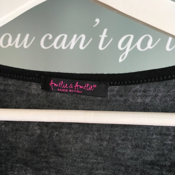 AMILLE & AMLLE BLACK SEQUIN TOP - Picture 2 of 3